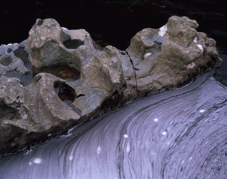 Rock and moons Glen Etive